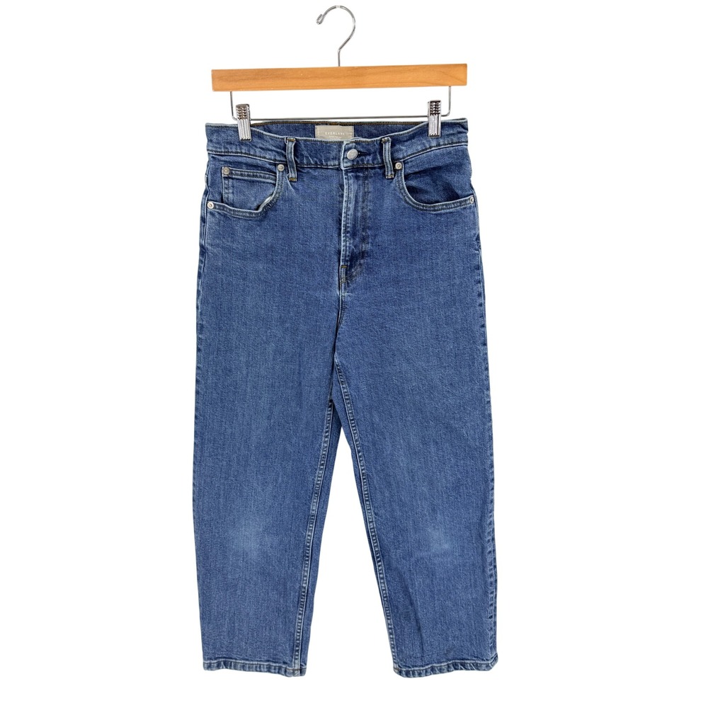 Everlane The Way High Jean Blue 29 Crop Straight Leg High Rise Organic Cotton
